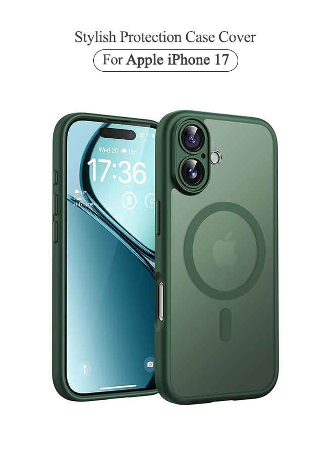 For iPhone 17 Case, Compatible with Magsafe, Full Camera Protection, Built-in Magnetic Ring, Drop Protection, Translucent Matte Phone Case for iPhone 17 6.3 inch (green) - Image 1